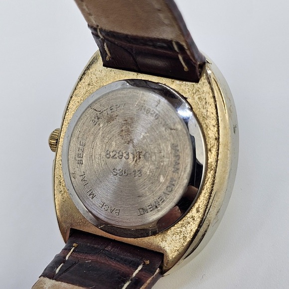 26MM Women's Watch MOP White Dial Brown Leather Bands New Battery - Picture 6 of 14